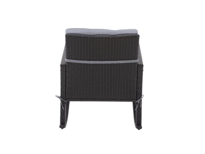 black and ash grey Wicker Outdoor Rocking Chair Parksville Collection product image by CorLiving#color_black-and-ash-grey