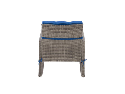 blended grey and oxford blue Wicker Outdoor Rocking Chair Parksville Collection product image by CorLiving#color_blended-grey-and-oxford-blue