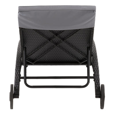 black and ash grey Outdoor Wicker Lounge Chair Parksville Collection product image by CorLiving#color_black-and-ash-grey