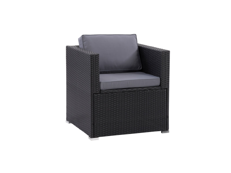 black and ash grey Wicker Armchair Parksville Collection product image by CorLiving