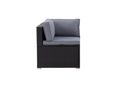 black and ash grey Outdoor Corner Chair Parksville Collection product image by CorLiving#color_black-and-ash-grey