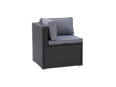 black and ash grey Outdoor Corner Chair Parksville Collection product image by CorLiving#color_black-and-ash-grey