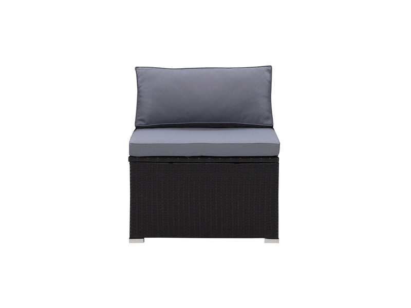black and ash grey Wicker Patio Chair Parksville Collection product image by CorLiving