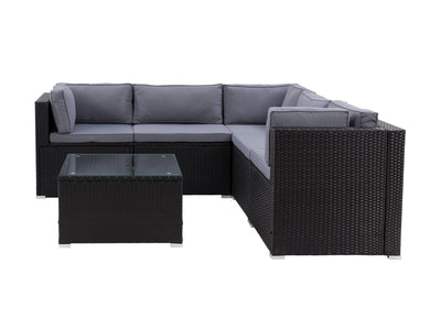 black and ash grey Patio Sectional Set, 6pc Parksville Collection product image by CorLiving#color_black-and-ash-grey
