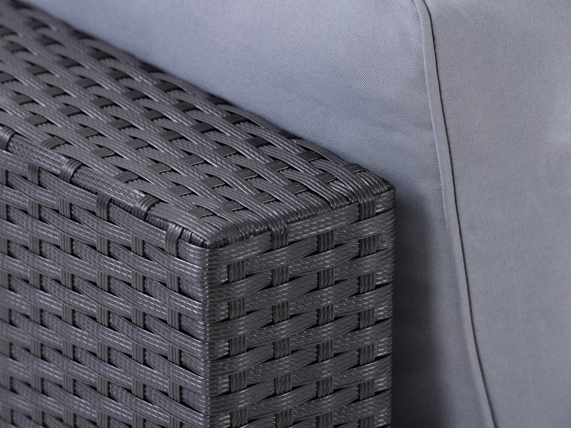 black and ash grey 5-Piece Patio Wicker Sectional Set Parksville Collection detail image by CorLiving