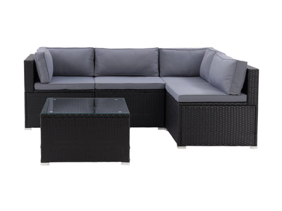 black and ash grey 5-Piece Patio Wicker Sectional Set Parksville Collection product image by CorLiving#color_black-and-ash-grey