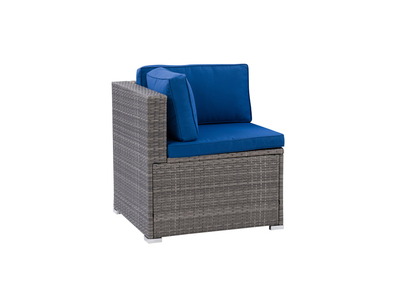 blended grey and oxford blue Outdoor Corner Chair Parksville Collection product image by CorLiving