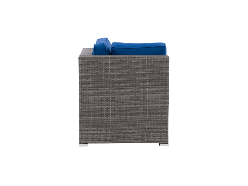blended grey and oxford blue Outdoor Corner Chair Parksville Collection product image by CorLiving