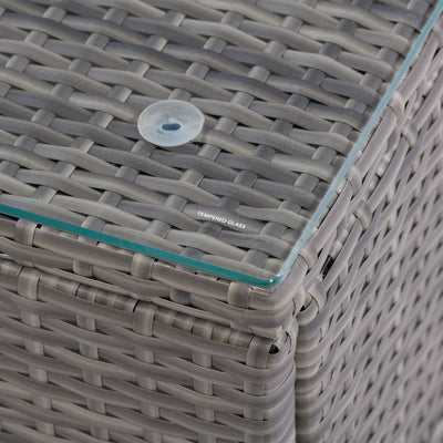 blended grey Square Outdoor Coffee Table Parksville Collection detail image by CorLiving#color_blended-grey-weave