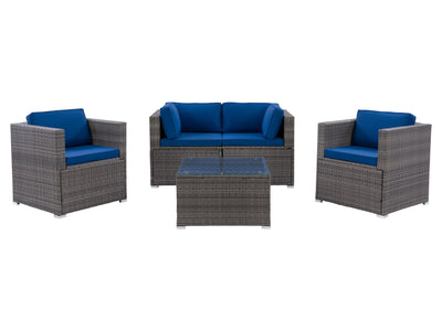 blended grey and oxford blue Outdoor Sofa Set, 5pc Parksville Collection product image by CorLiving#color_blended-grey-and-oxford-blue