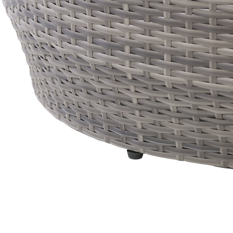 grey weave Wicker Coffee Table Parksville Collection detail image by CorLiving