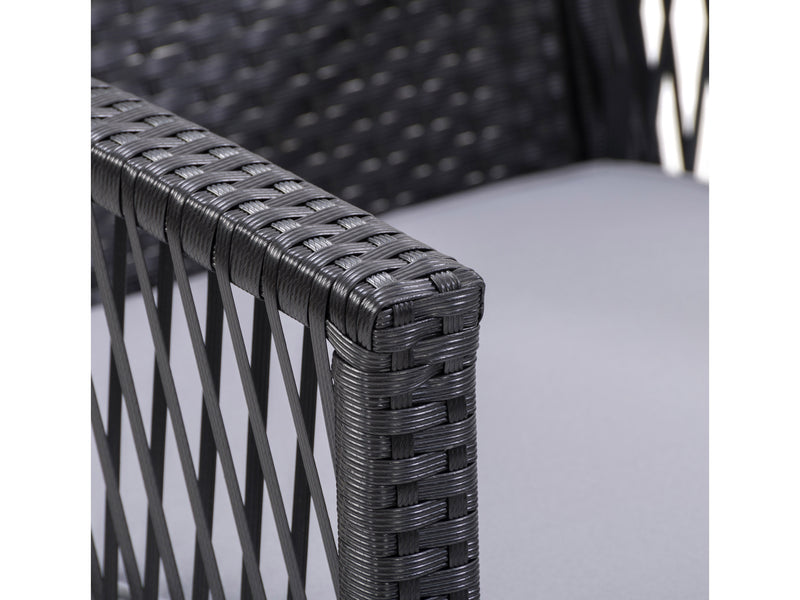 black and grey 4pc Patio Set Parksville Collection detail image by CorLiving