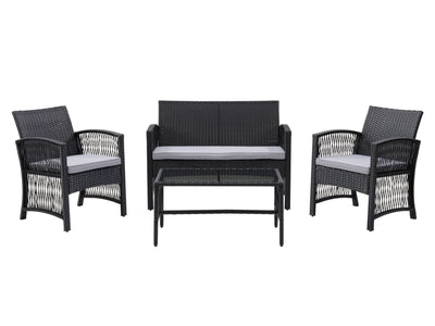 black and grey 4pc Patio Set Parksville Collection product image by CorLiving#color_black-and-grey