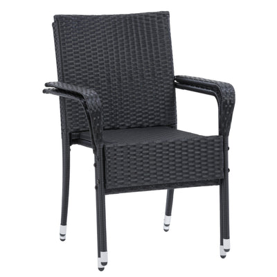 black Stackable Patio Chairs, Set of 2 Parksville Collection detail image by CorLiving#color_black