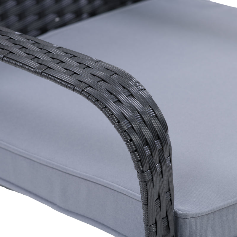 black Stackable Patio Chairs, Set of 2 Parksville Collection detail image by CorLiving