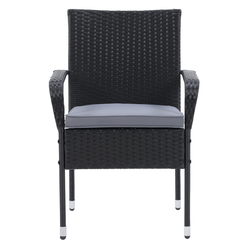 black Stackable Patio Chairs, Set of 2 Parksville Collection product image by CorLiving
