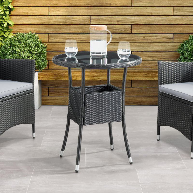 black weave Bistro Table Parksville Collection lifestyle scene by CorLiving