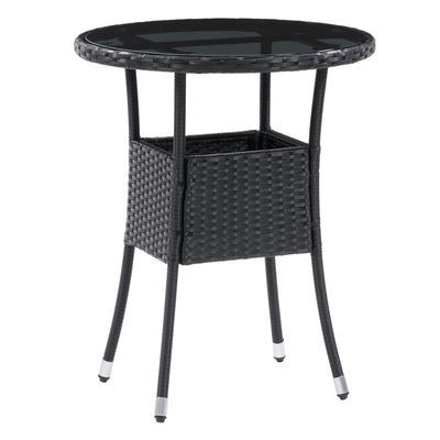 black weave Bistro Table Parksville Collection product image by CorLiving#color_textured-black-weave