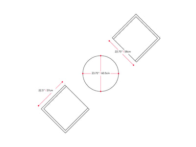 black and grey Patio Bistro Set, 3pc Parksville Collection measurements diagram by CorLiving#color_black-and-grey