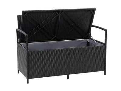 black weave Outdoor Bench with Storage Parksville Collection product image by CorLiving#color_textured-black-weave