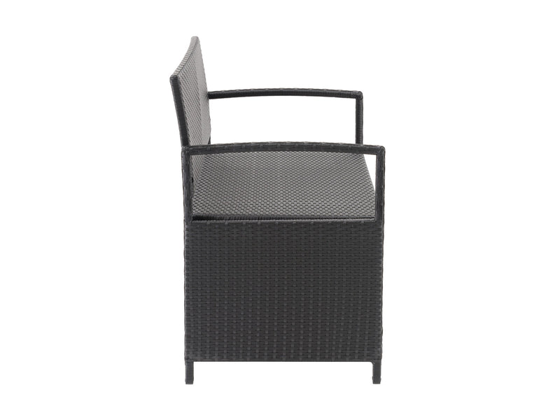 black weave Outdoor Bench with Storage Parksville Collection product image by CorLiving