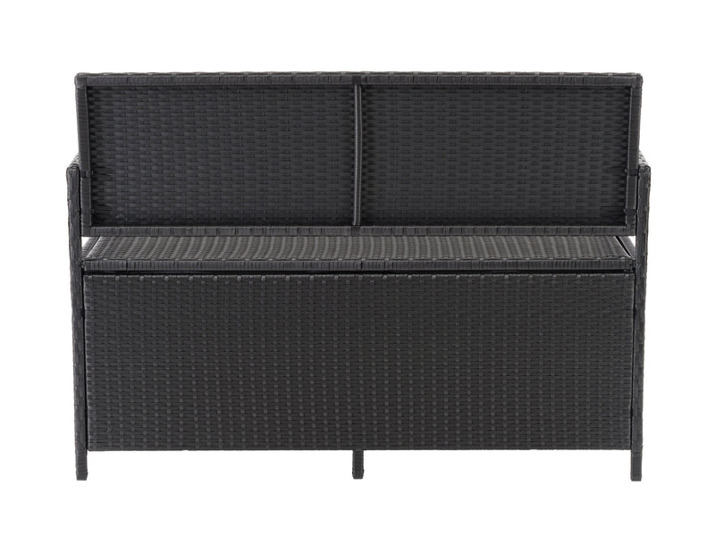 black weave Outdoor Bench with Storage Parksville Collection product image by CorLiving