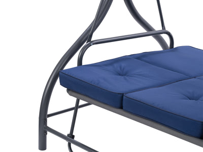 navy blue Patio Swing With Canopy, Convertible Elia Collection detail image by CorLiving#color_navy-blue