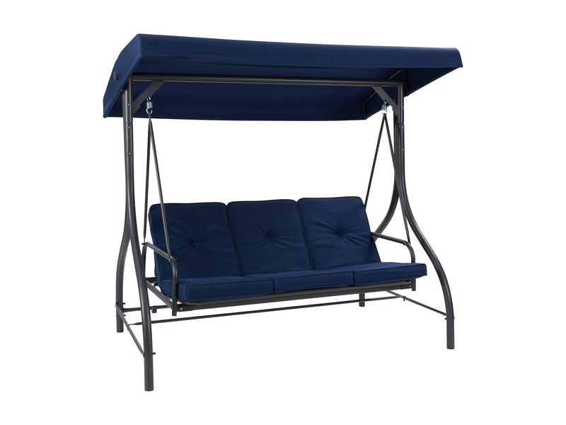navy blue Patio Swing With Canopy, Convertible Elia Collection product image by CorLiving