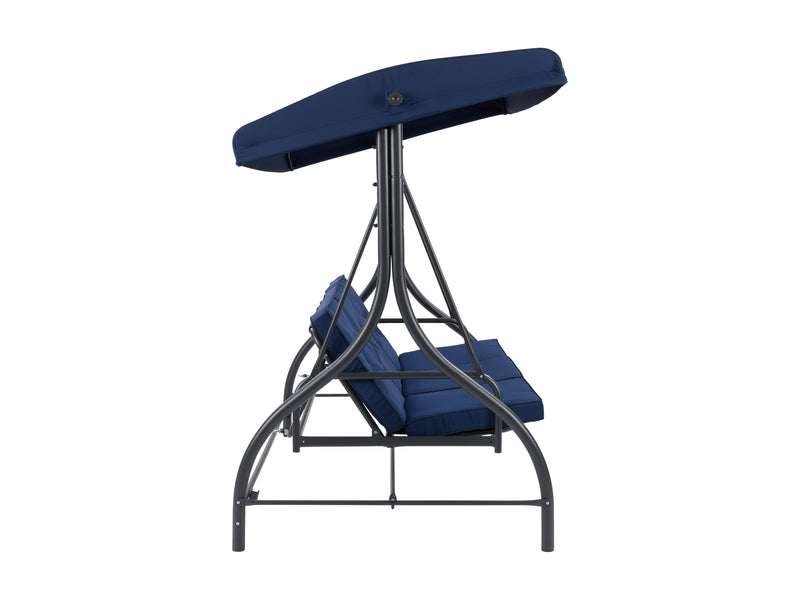 navy blue Patio Swing With Canopy, Convertible Elia Collection product image by CorLiving