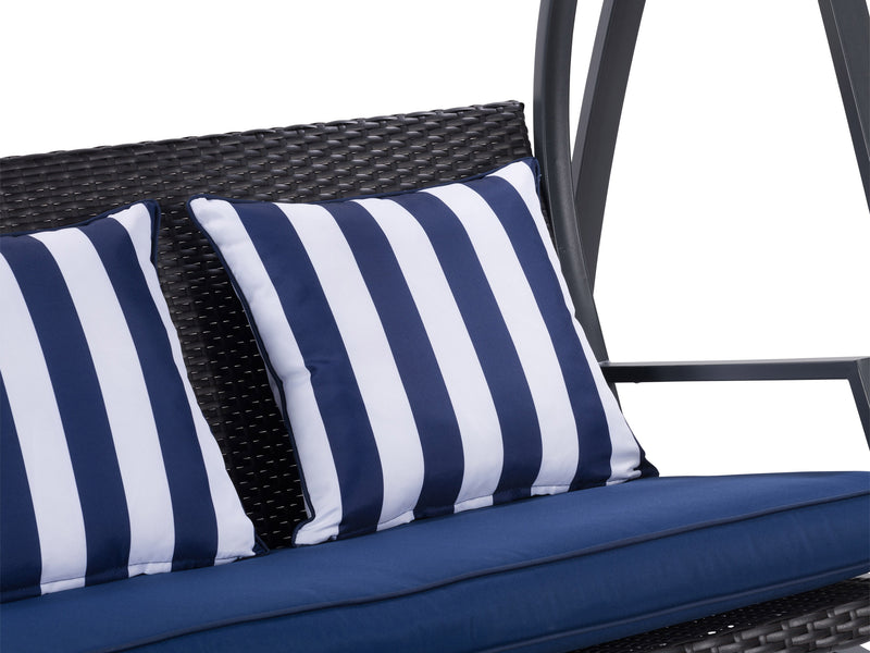 navy blue Patio Swing With Canopy Flora Collection detail image by CorLiving