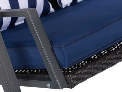 navy blue Patio Swing With Canopy Flora Collection detail image by CorLiving#color_navy-blue