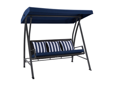 navy blue Patio Swing With Canopy Flora Collection product image by CorLiving#color_navy-blue