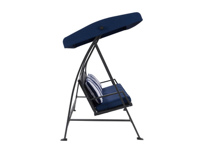 navy blue Patio Swing With Canopy Flora Collection product image by CorLiving#color_navy-blue