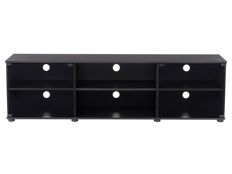 black TV Stand with Glass Doors for TVs up to 85" Fiji Collection product image by CorLiving