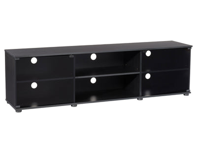 black TV Stand with Glass Doors for TVs up to 85" Fiji Collection product image by CorLiving#color_black