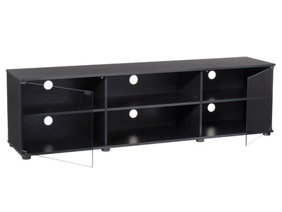 black TV Stand with Glass Doors for TVs up to 85" Fiji Collection product image by CorLiving#color_black