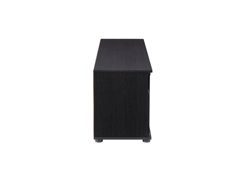 black TV Stand with Glass Doors for TVs up to 85" Fiji Collection product image by CorLiving