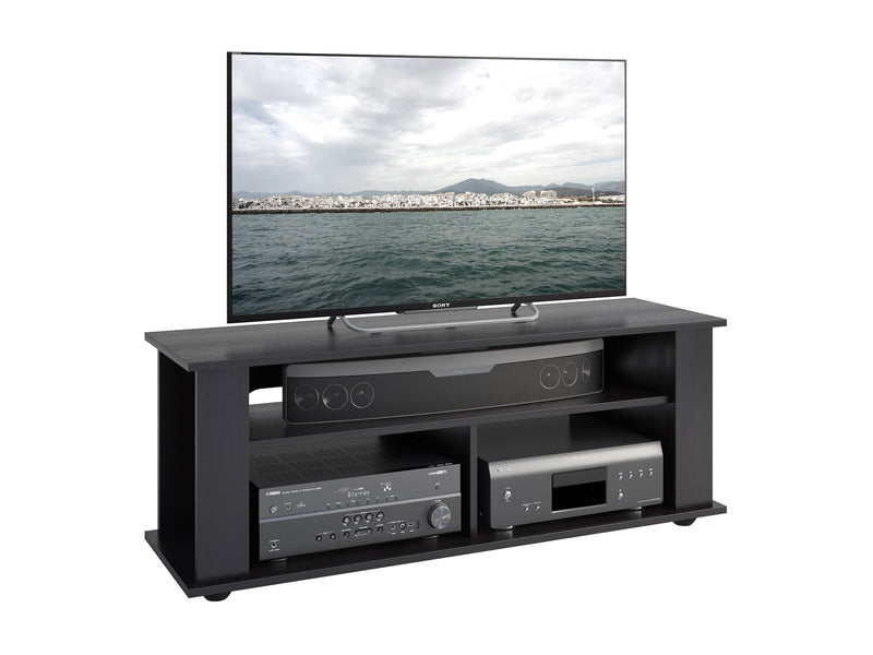 black Wood TV Stand for TVs up to 55" Bakersfield Collection product image by CorLiving