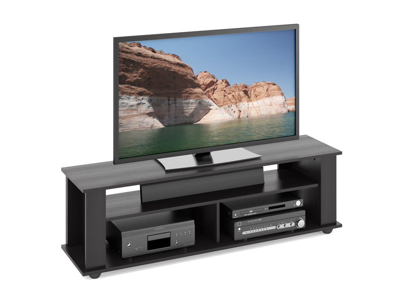 black Wood TV Stand for TVs up to 75" Bakersfield Collection product image by CorLiving