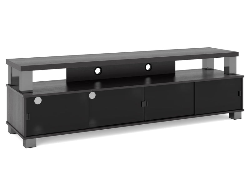 black Extra Wide TV Stand for TVs up to 95" Bromley Collection product image by CorLiving