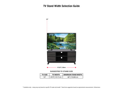 dark grey Modern TV Stand for TVs up to 55" Hollywood Collection infographic by CorLiving#color_dark-grey