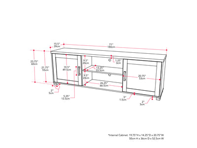 TV Stand with Doors, TVs up to 85"