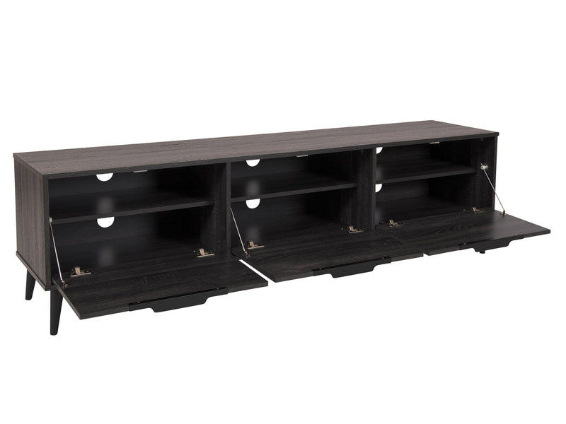 dark grey TV Bench with Cabinet Storage, TVs up to 85" Cole Collection product image by CorLiving