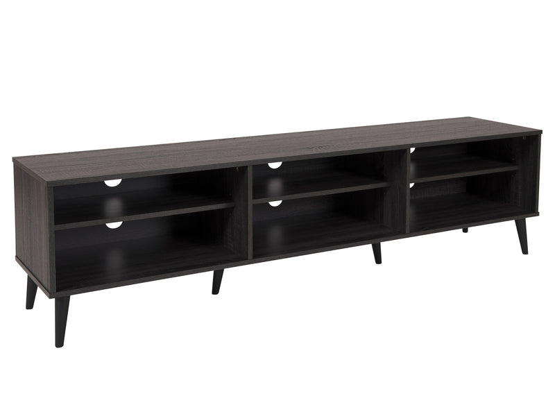 dark grey TV Bench with Open Shelves, TVs up to 85" Cole Collection product image by CorLiving