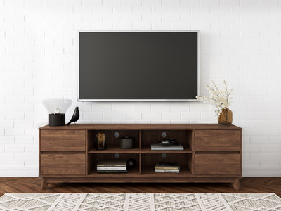 brown Modern TV Stand for TVs up to 85" Hollywood Collection lifestyle scene by CorLiving#color_brown