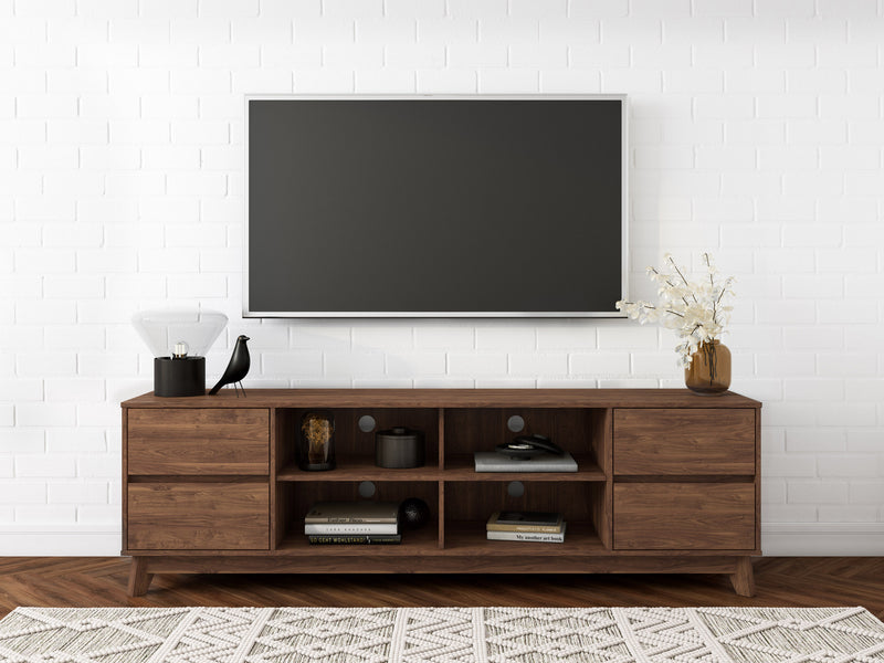 brown Modern TV Stand for TVs up to 85" Hollywood Collection lifestyle scene by CorLiving