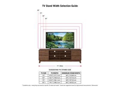 brown Modern TV Stand for TVs up to 85" Hollywood Collection infographic by CorLiving#color_brown