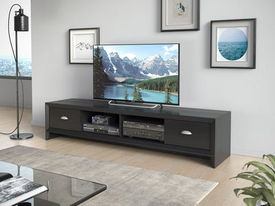 black TV Stand for TVs up to 85" Lakewood Collection lifestyle scene by CorLiving#color_black