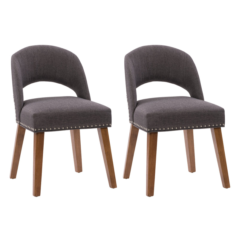dark grey Mid Century Dining Chairs, Set of 2 Tiffany Collection product image by CorLiving