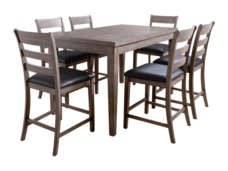 washed grey and black 7 Piece Counter Height Dining Set New York Collection product image by CorLiving